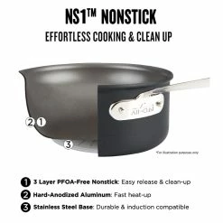 All-Clad NS1 Non-Stick Induction Covered Frying Pan -Knives Popular Store all clad ns1 nonstick induction fry pan 202230 0284 all clad ns1 nonstick induction 13 piece cookware set z