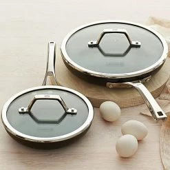 Calphalon Elite Nonstick Frying Pan Set, 20cm and 25cm -Knives Popular Store calphalon elite slide nonstick fry pan set alt8 imgz