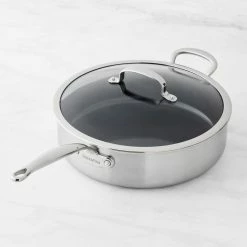 GreenPan™ Premiere Stainless Steel Ceramic Non-Stick Covered Sauté Pan with Helper Handle