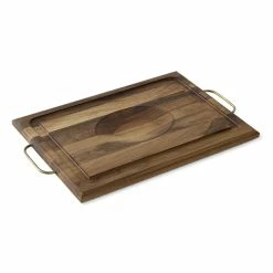 J.K Adams Handled Carving Board, Walnut with Brass Handles