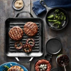 Lodge Round Cast-Iron Fry Pan -Knives Popular Store lodge round fry pan 202240 0034 stuffed hamburger press with lifter z