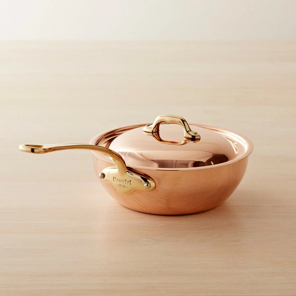 Mauviel Copper Curved Splayed Sauté Pan, 1.6 L 1 Mauviel Copper Curved Splayed Sauté Pan, 1.6 L