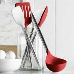 Williams Sonoma Stainless-Steel Silicone Ladle - Red -Knives Popular Store williams sonoma silicone ladle 202240 0003 williams sonoma stainless steel silicone slotted turner sp z