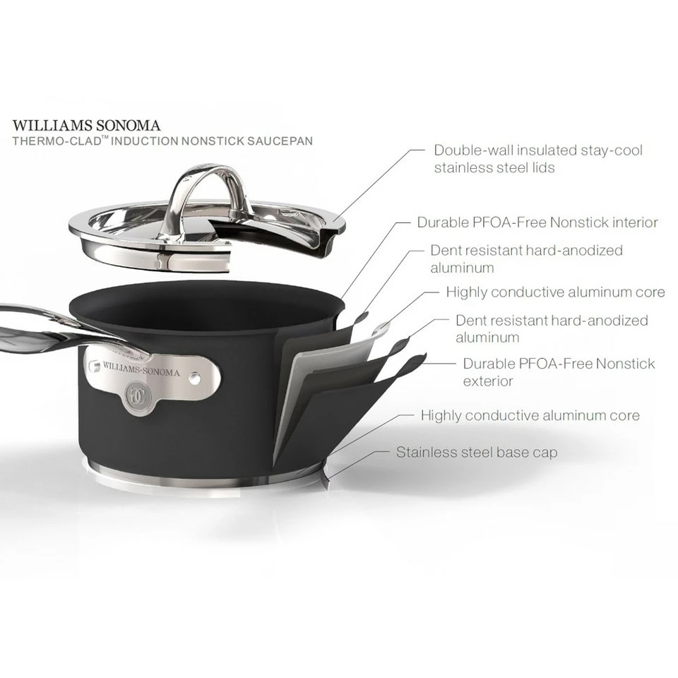 Williams Sonoma Thermo-Clad™ Induction Non-Stick Covered Essential Pan, 4.3 L 6 Williams Sonoma Thermo-Clad™ Induction Non-Stick Covered Essential Pan, 4.3 L - Image 6