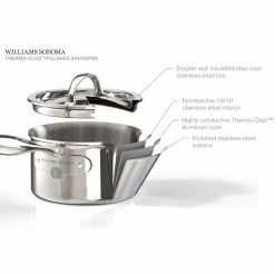 Williams Sonoma Thermo-Clad™ Stainless Steel Non-Stick Frying Pan -Knives Popular Store williams sonoma thermoclad 14inch nonstick fry pan 202202 0064 williams sonoma signature thermo clad stainless steel saut z